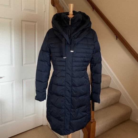 NWT Tahari Zip-Up Bib Down Puffer Jacket, Galaxy - Picture 6 of 8